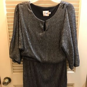 Black and silver dress knee length